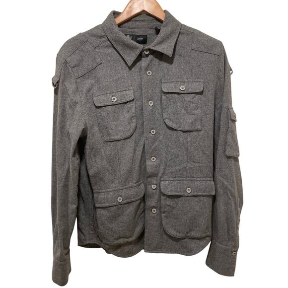 i.am Brand Wool-Blend Shacket‎ - Gray, Size Medium - Picture 2 of 5